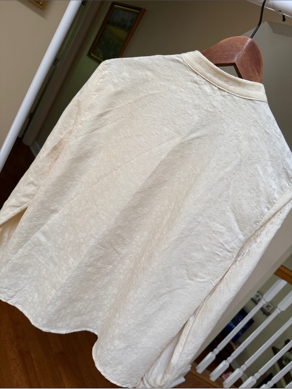 ZARA jacquard ruffled romantic blouse with jewel buttons - Picture 6 of 10